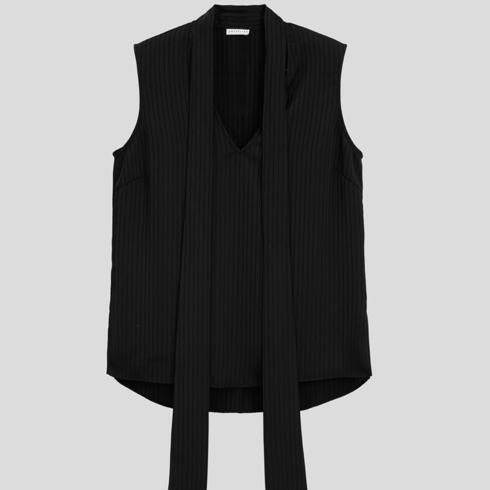 Lattelier Scarf Neck Sleeveless Blouse - Picture 1 of 14